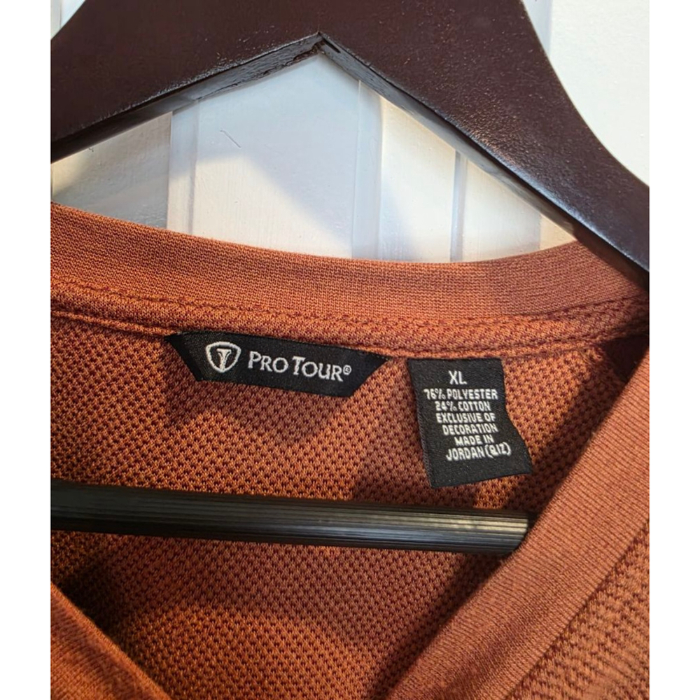 Pro Tour Thermal Crewneck Sweatshirt XL Rust Waffle Knit Pullover Golf - Picture 4 of 9